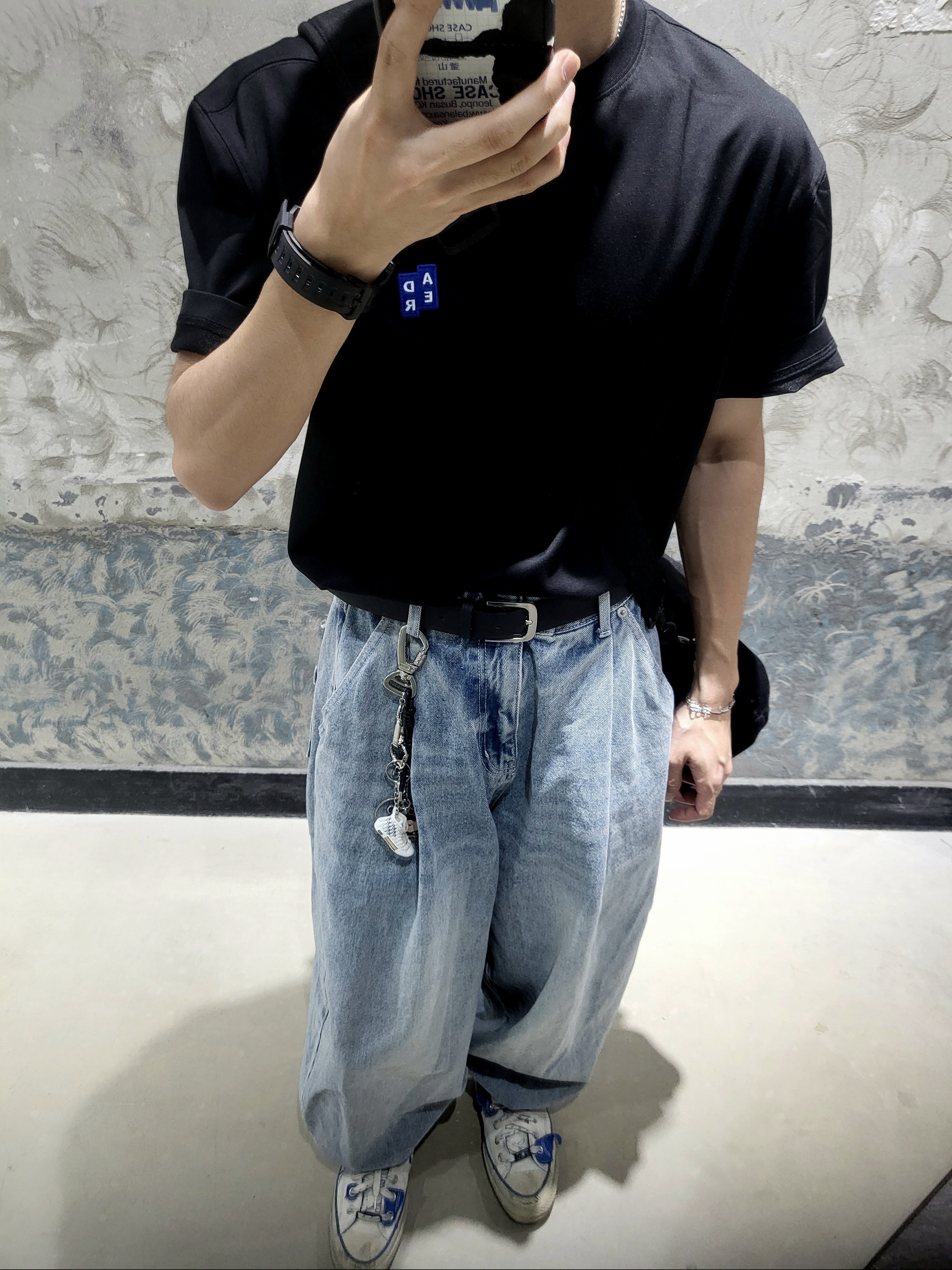 Ader Error Sig; TRS/BL Tag T-Shirt 01 Black, Ader Error Sig; TRS Tag Cap 01 Noir 착용 스타일