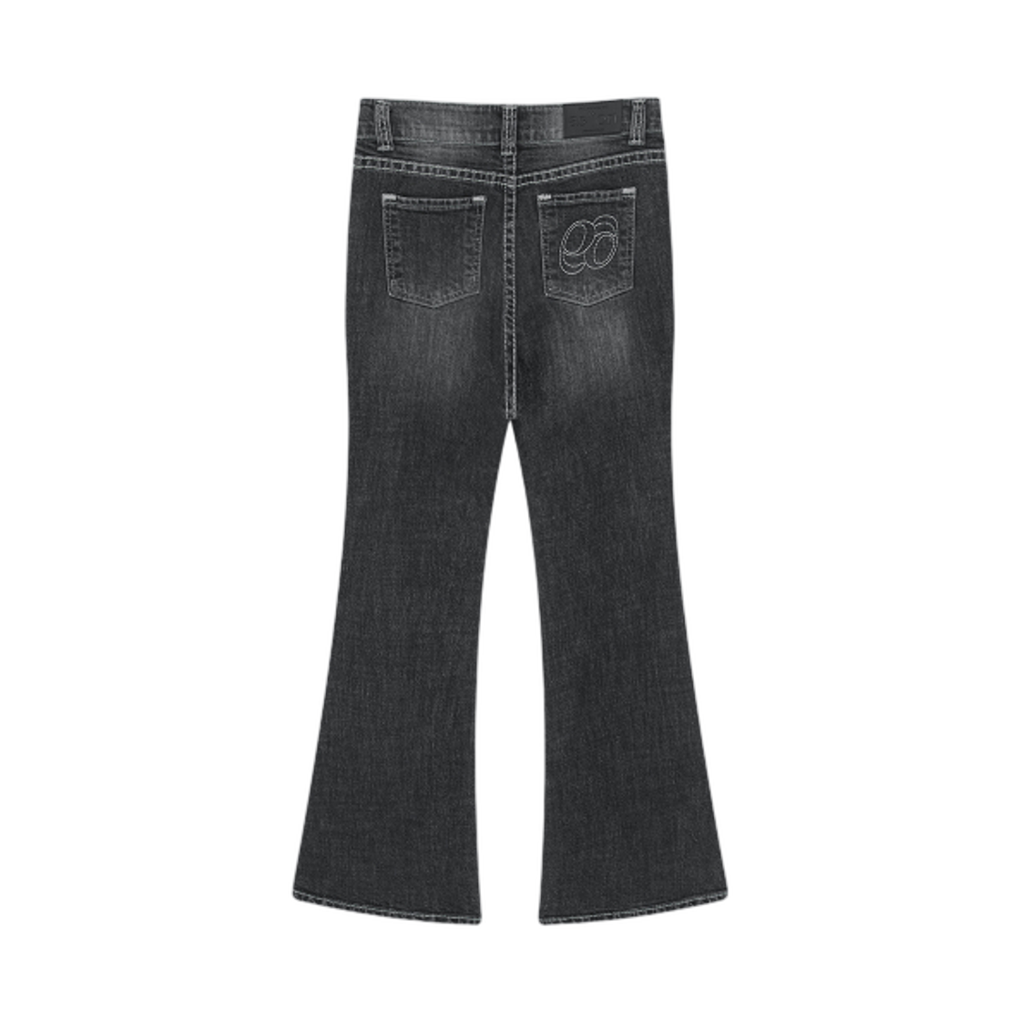 (W) 애즈온 로에 부츠컷 팬츠 워시드 블랙((W) Ason Loe Bootcut Pants Washed Black) - 2