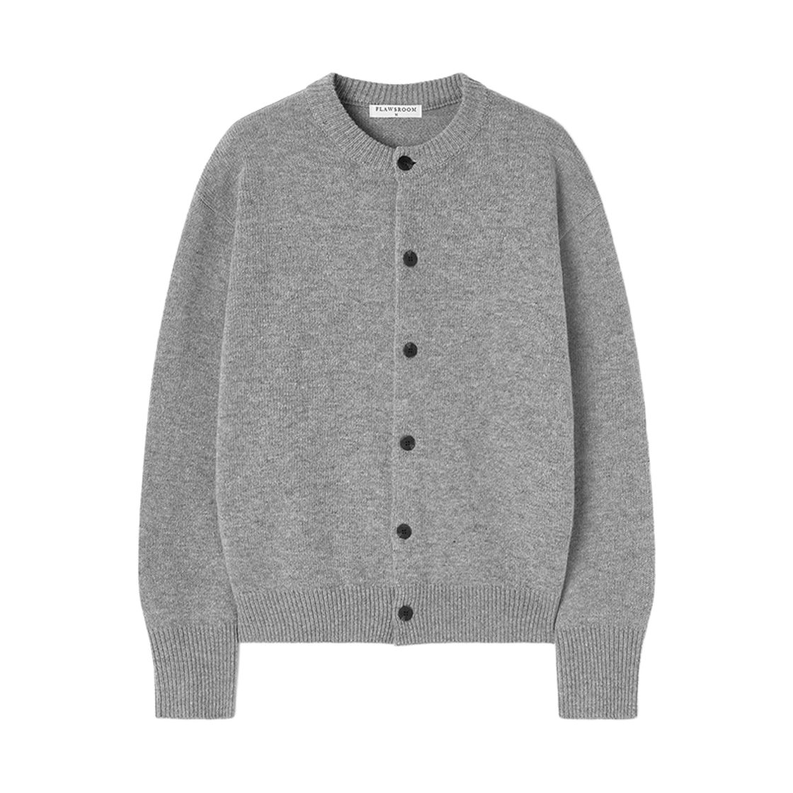 FL2544 Flawsroom Nights Crop Knit Cardigan Grey
