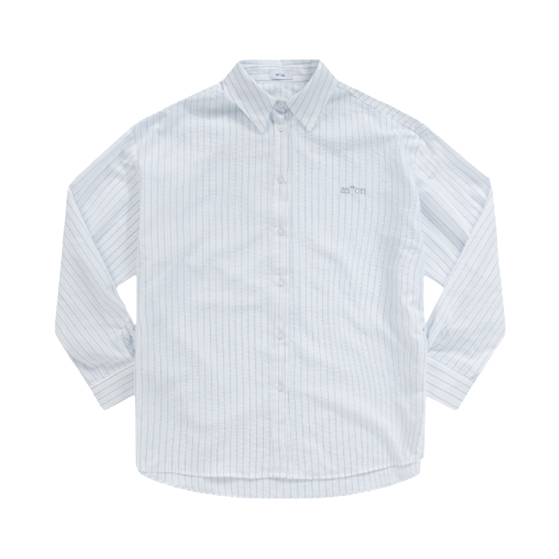 (W) 애즈온 레이브 스트라이프 셔츠 라이트 블루((W) Ason Lave Stripe Shirt Light Blue)