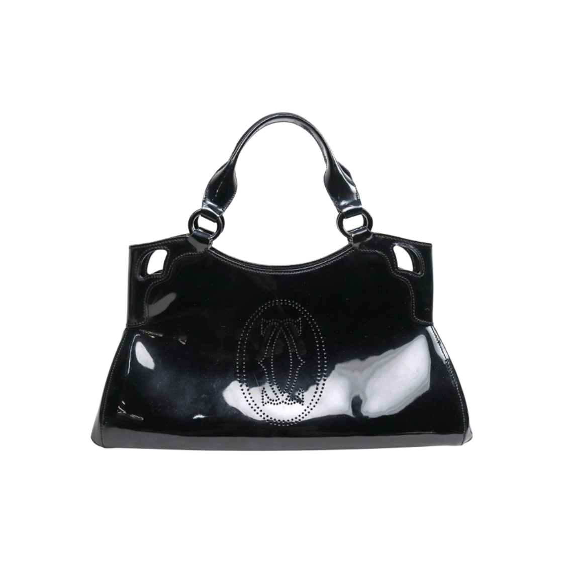 IT66M6IUE5OL Cartier Black Patent Marcello Shoulder Bag A-A58075