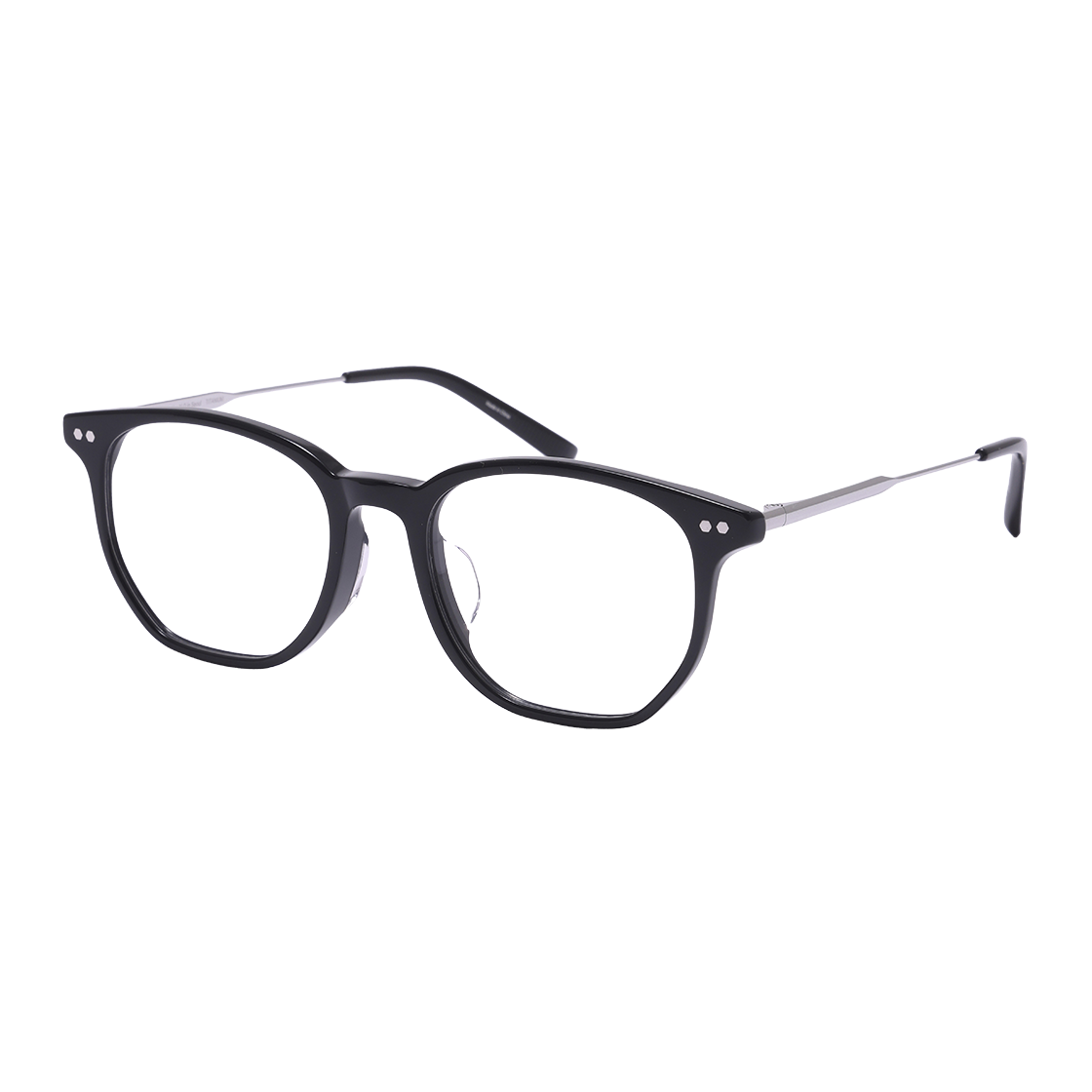 알로아이웨어 [SILVERBITE] SBG9602 0911G 오버실루엣 초경량 콤비 스퀘어 블랙/실버 안경테(ALO EYEWEAR [SILVERBITE] SBG9602 0911G oversized ultralight combo square black/silver eyeglass frame) - 2