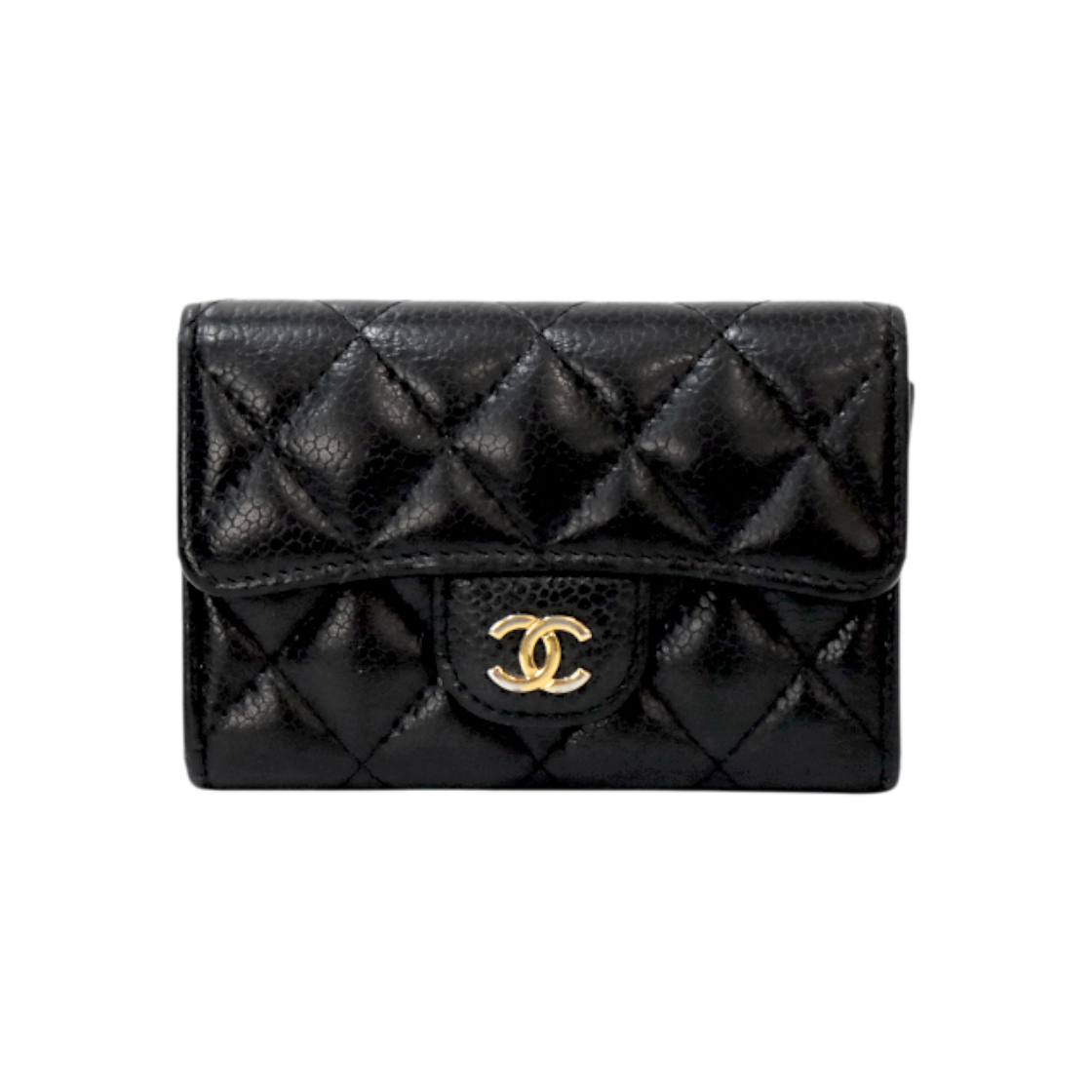 샤넬 블랙 금장 카드 지갑 C-B57408(Chanel Black Gold-Tone Card Wallet C-B57408) - 1