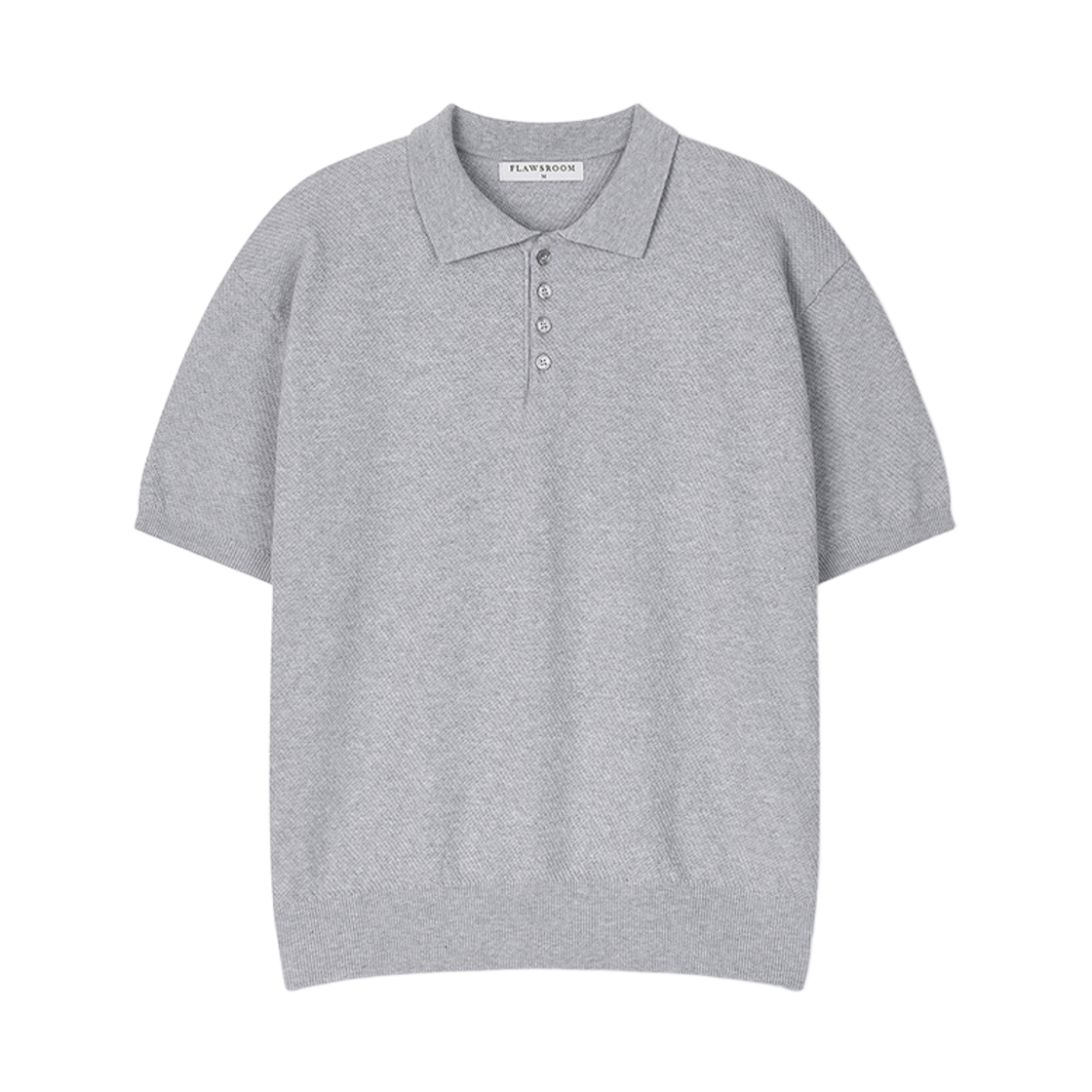 FL2611 Flawsroom Pure Cotton Collar Knit Grey
