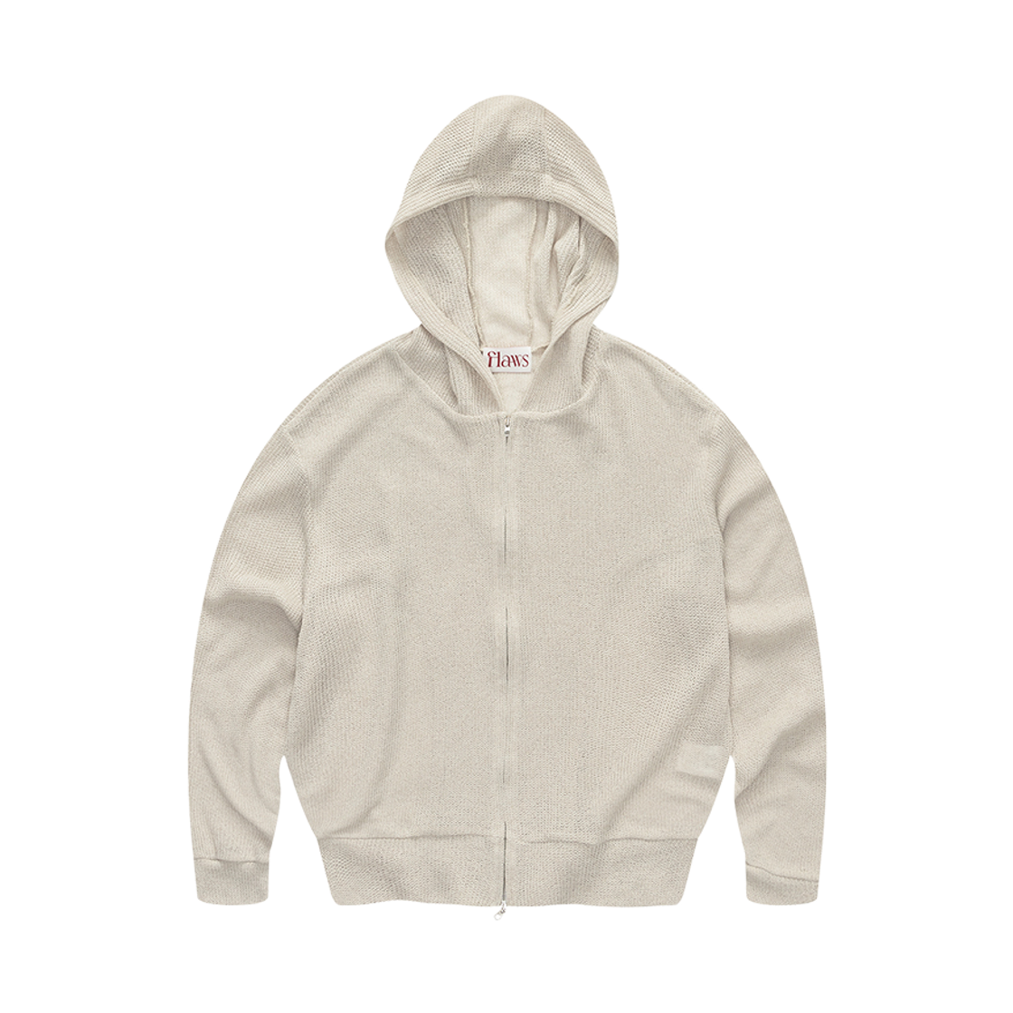 FL2521 Flawsroom Lightweight Knitted Hood Zip Up Beige