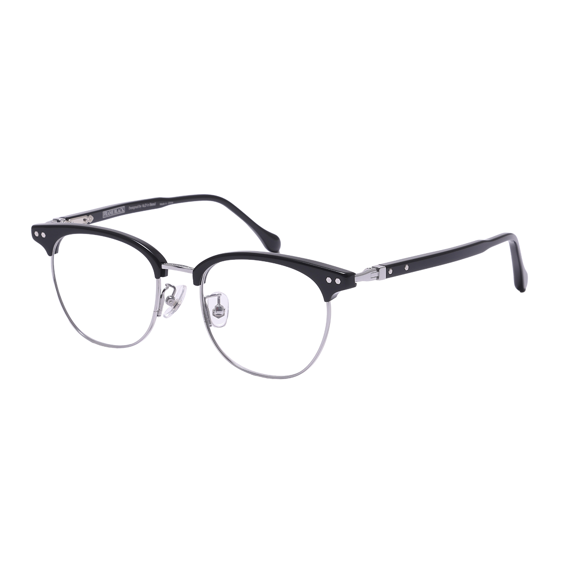 알로아이웨어 [FRAME BLACK] FBG9601 0911G 하금테 블랙/실버 안경테(ALO EYEWEAR [FRAME BLACK] FBG9601 0911G Thin Black/Silver Eyeglass Frame) - 2
