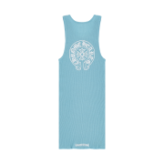Chrome Hearts Horseshoe Rib Tank Top Baby Blue