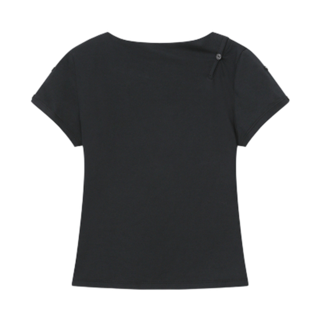 (W) 미세키서울 다이애그널 오픈 숏슬리브 블랙((W) Miseki Seoul Diagonal Open Short Sleeve Black) - 2