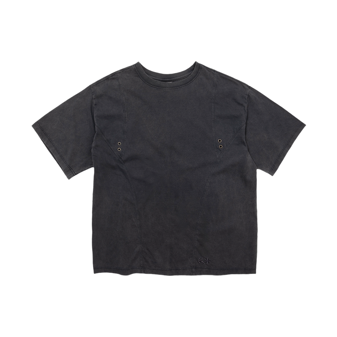 리오므 커브드 인시전 워시드 반팔티 그레이(Riomeu Curved Incision Washed Short Sleeve T-shirt Gray)