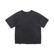 Riomeu Curved Incision Washed Short Sleeve T-shirt Gray