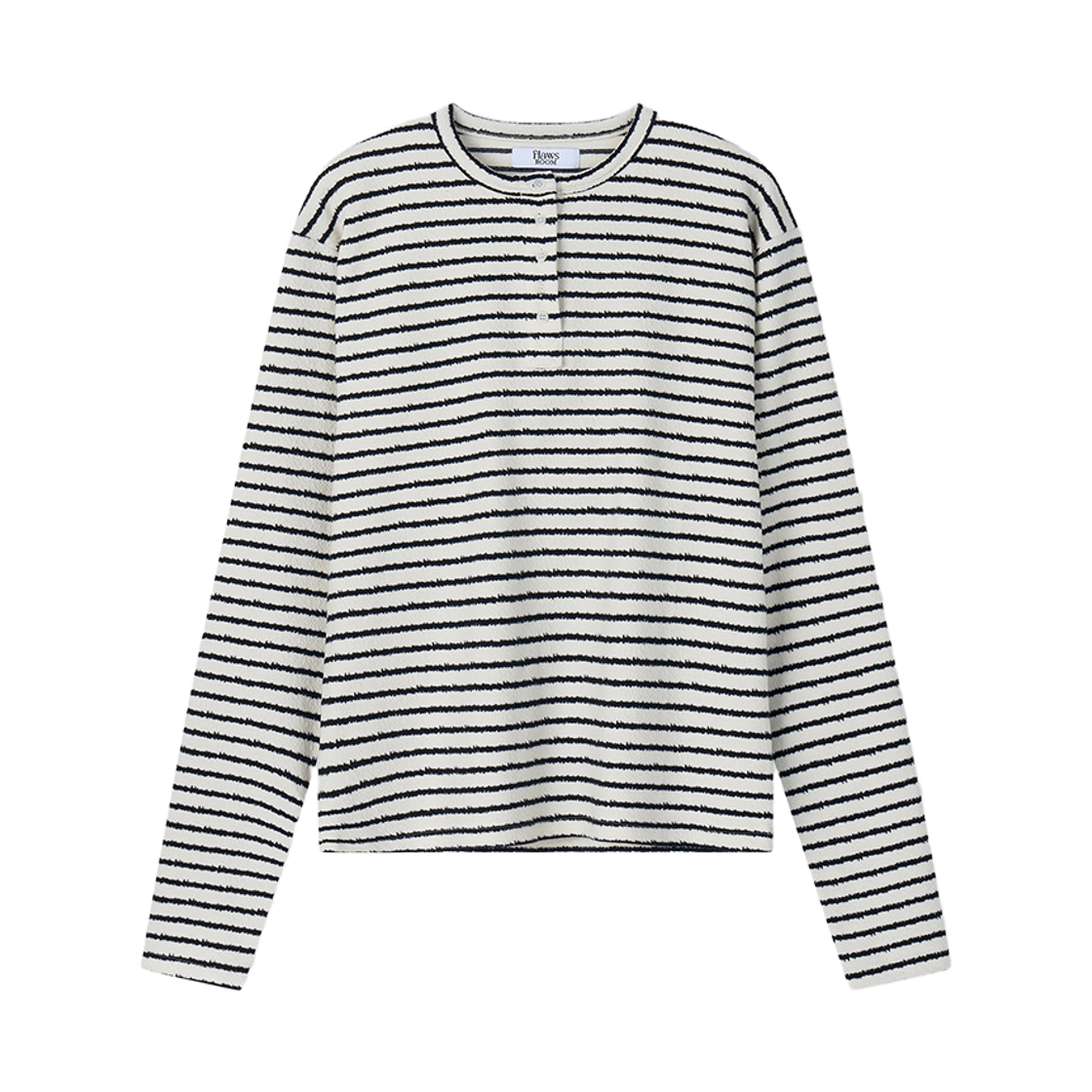 FL2520 Flawsroom Stripe Noise Henleyneck Black