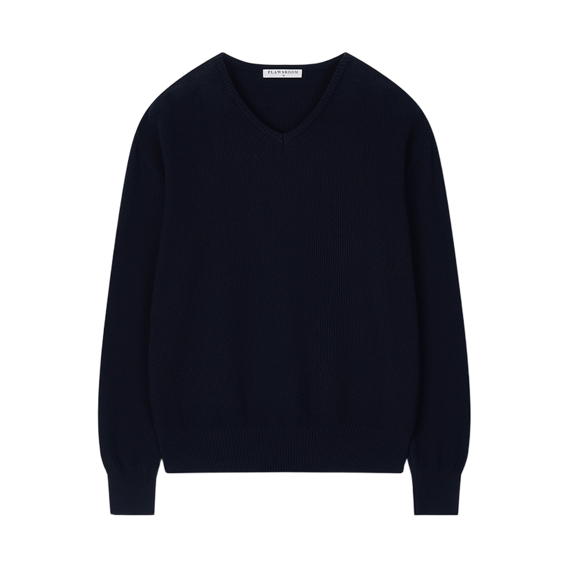 플로즈룸 와플 코튼 브이넥 네이비(Flawsroom Waffle Cotton V Neck Navy)