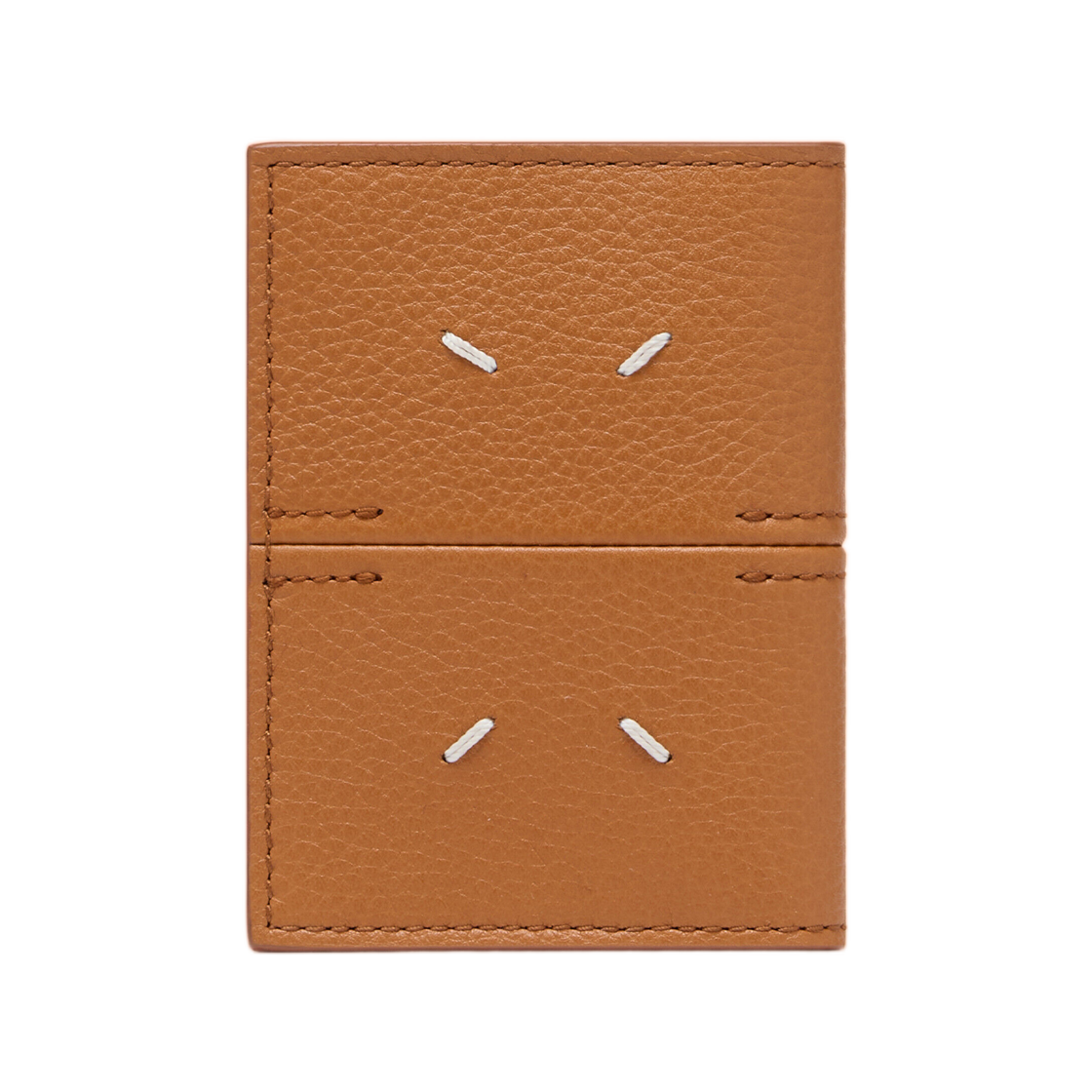 SA2UI0020P7268HB347 Maison Margiela Leather Card Holder Cognac