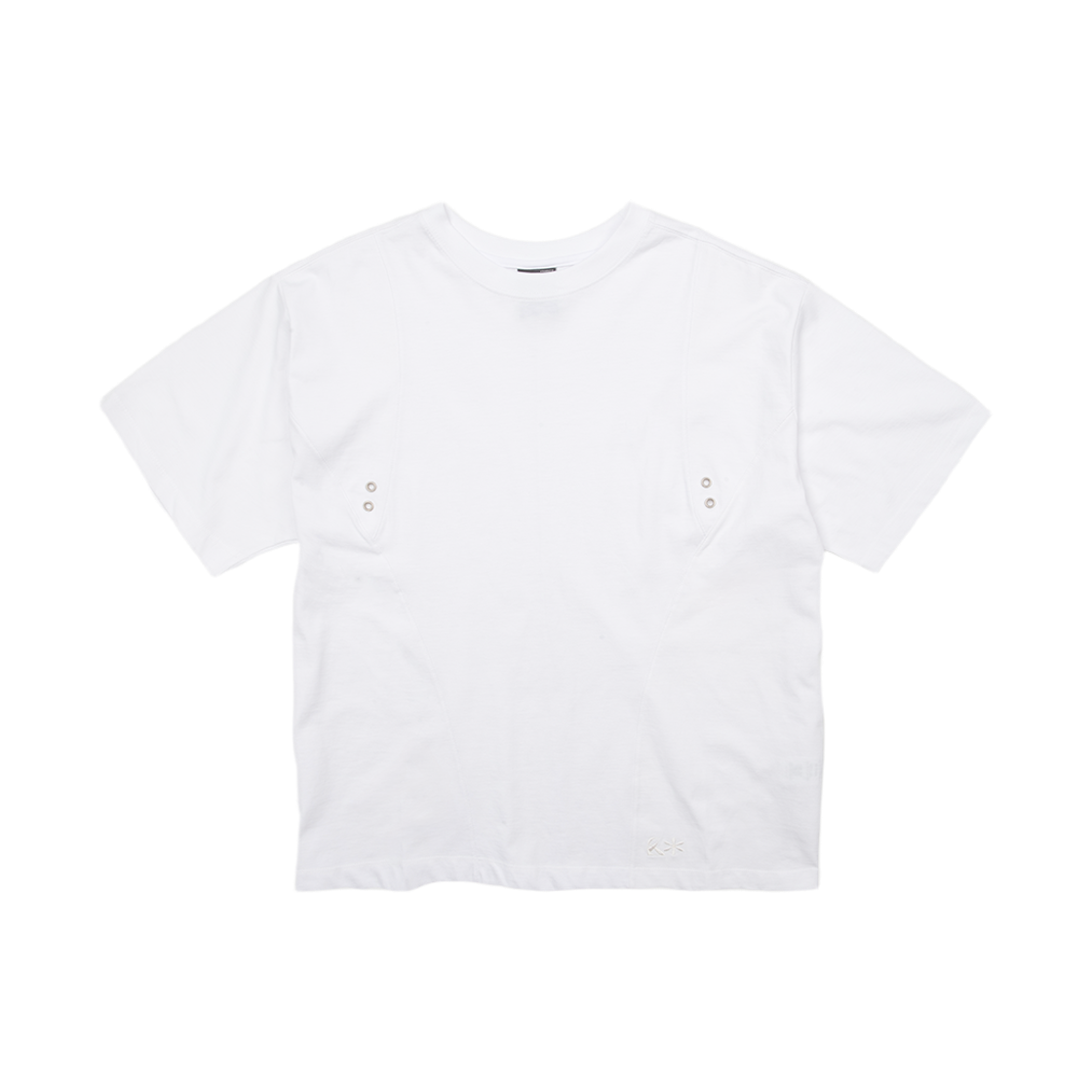 리오므 커브드 인시전 워시드 반팔티 화이트(Riomeu Curved Incision Washed Short Sleeve T-shirt White)