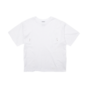 Riomeu Curved Incision Washed Short Sleeve T-shirt White