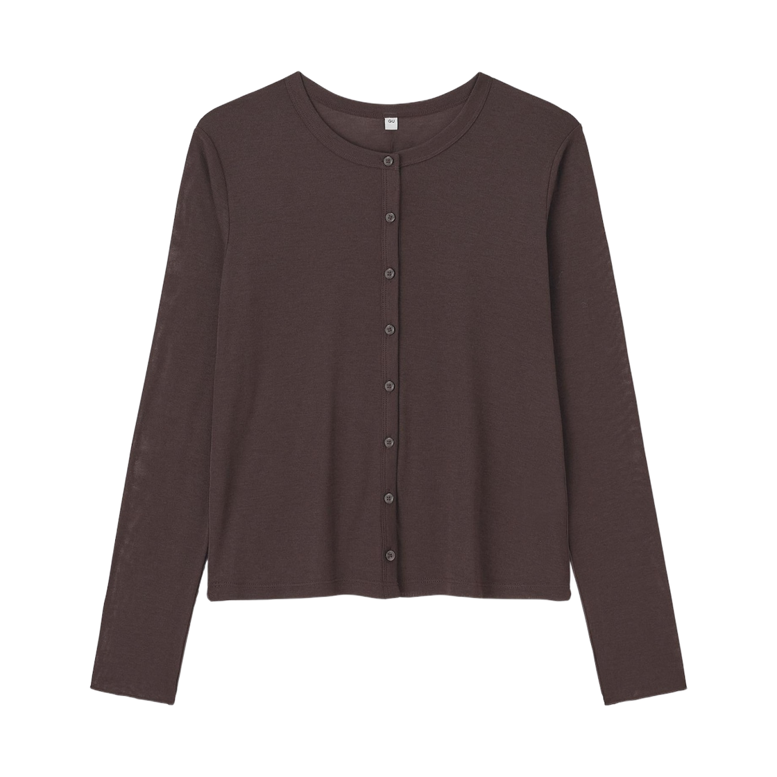 361181-38 (W) GU Soft Sheer Cardigan Q Dark Brown