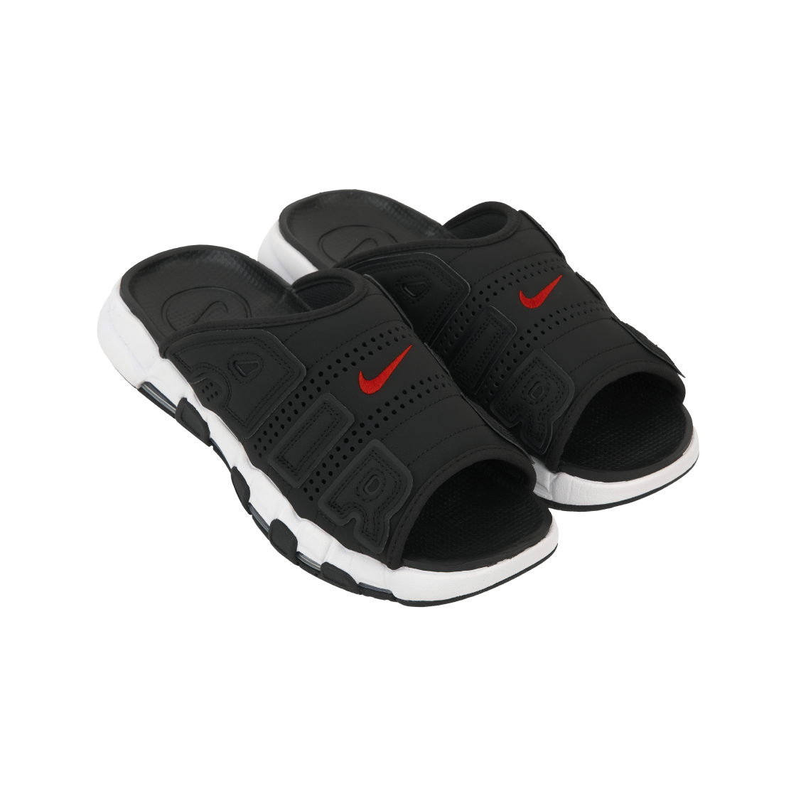 나이키 에어 모어 업템포 슬라이드 블랙 화이트(Nike Air More Uptempo Slide Black White) - 4
