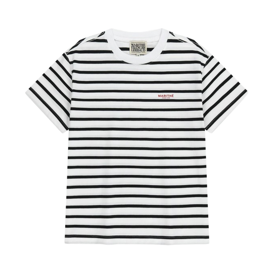 마리떼 프랑소와 저버 스몰 레귤러 로고 티셔츠 스트라이프(Marithe Francois Girbaud Small Regular Logo T-Shirt Stripe) - 1