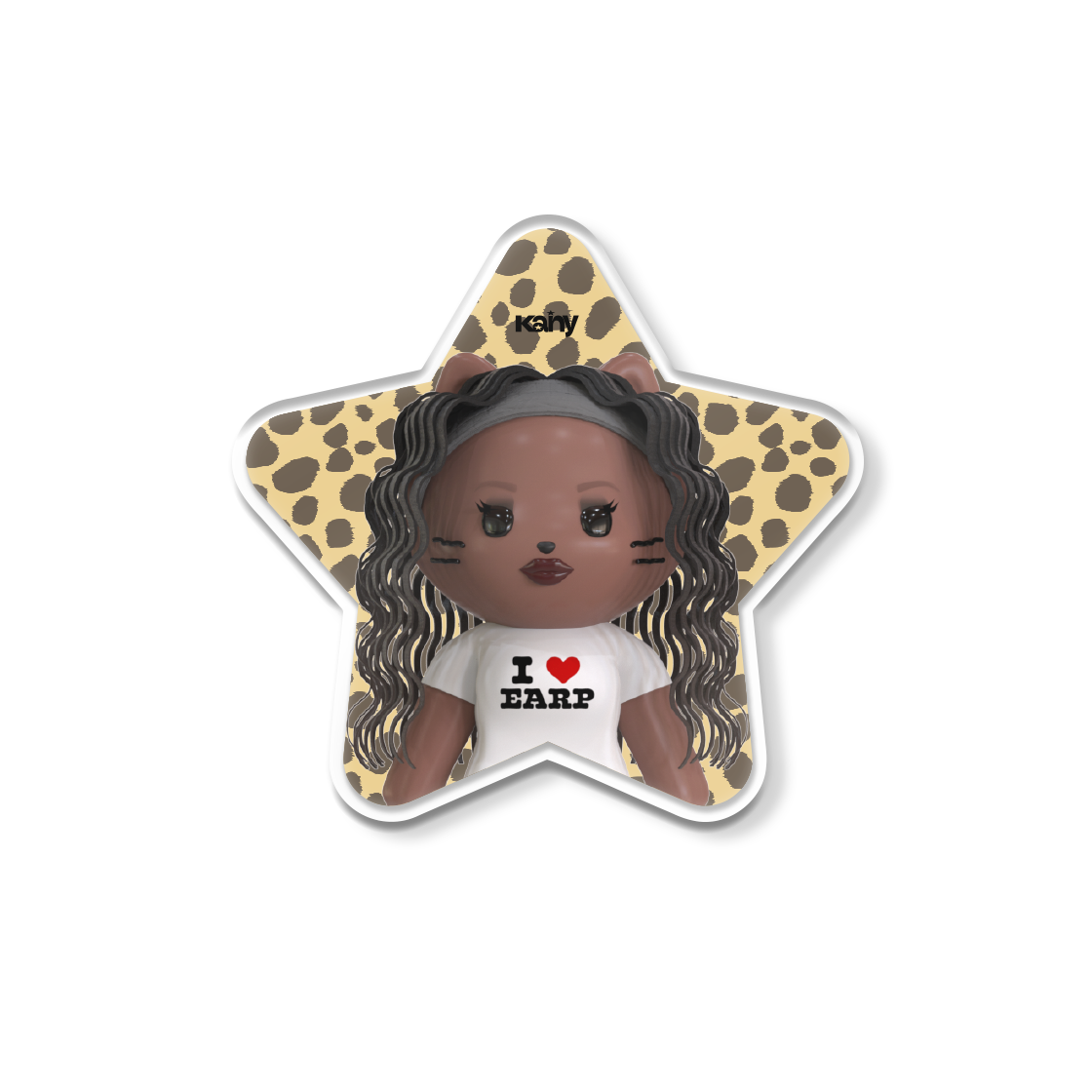 어프어프 x 카니 핫걸 스타 레오파드 아크릴 스마트톡(EARPEARP x KANY Hot Girl Star Leopard Acrylic Tok)