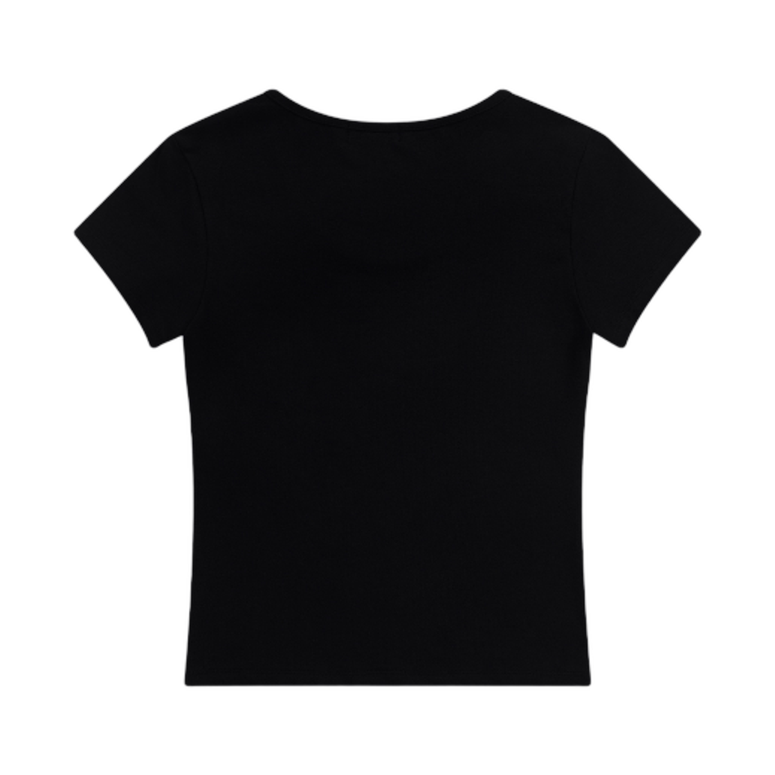 (W) 애즈온 플레인 슬림 티셔츠 블랙((W) Ason Plain Slim T-Shirt Black) - 2