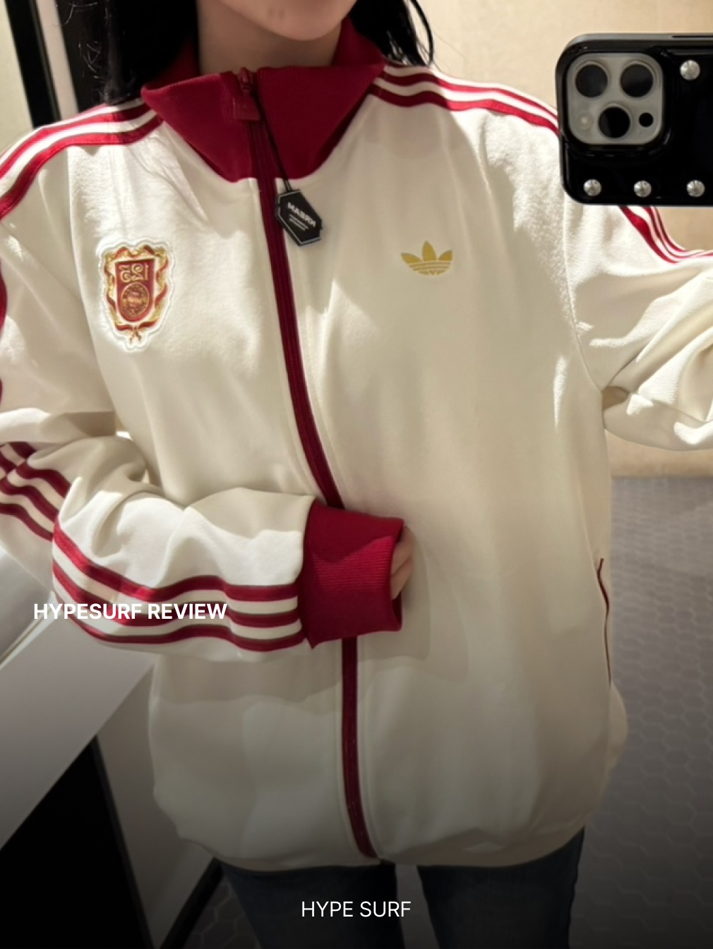 Adidas FC Bayern 125th Anniversary Track Top Off White - KR Sizing 착용 스타일 - 4
