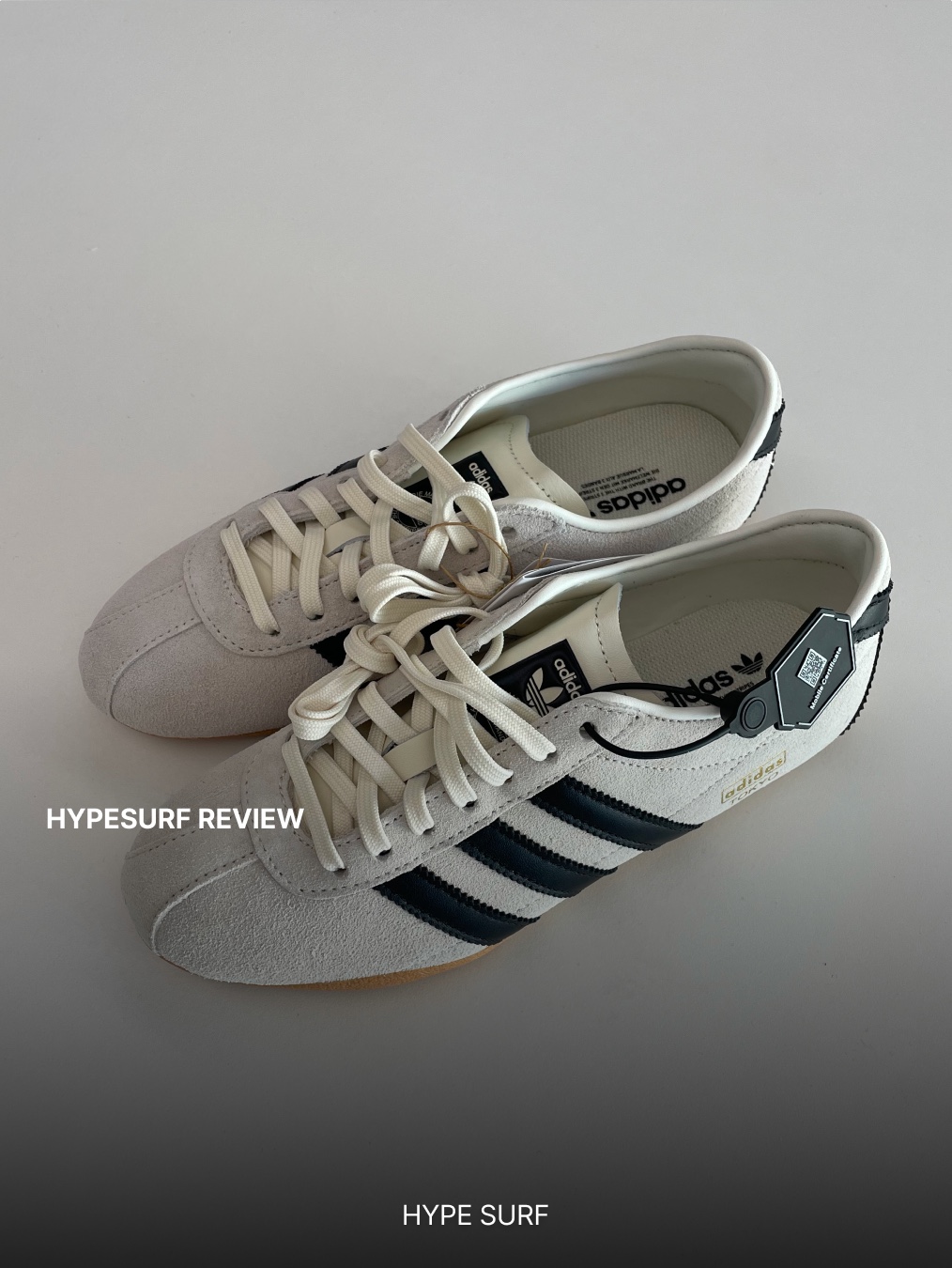 (W) Adidas Tokyo Off White Core Black 착용 스타일 - 3