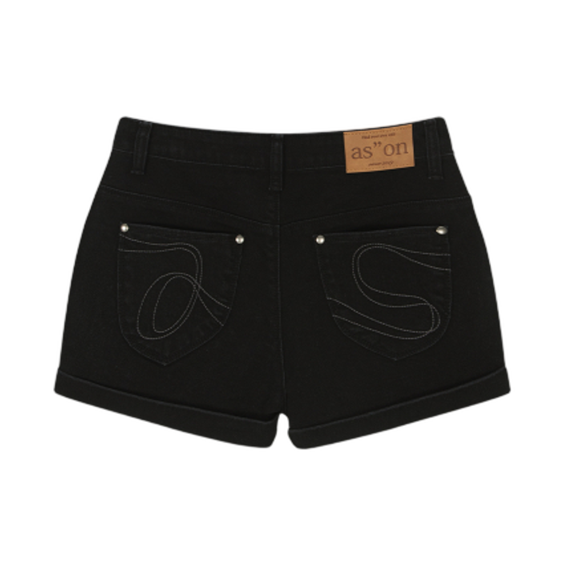 (W) 애즈온 라인 숏 팬츠 블랙((W) Ason Line Short Pants Black) - 2