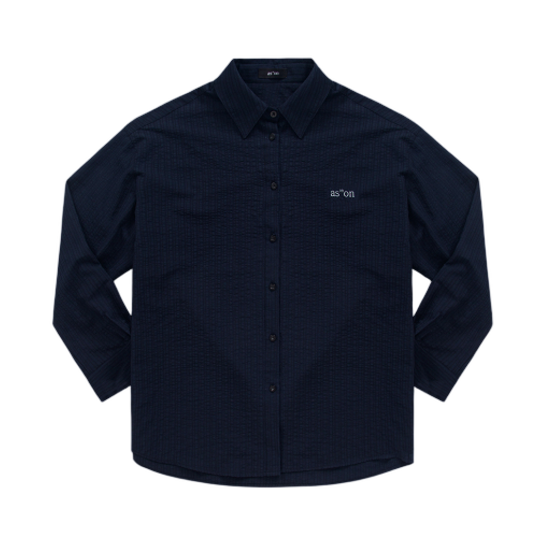 (W) 애즈온 레이브 스트라이프 셔츠 네이비((W) Ason Lave Stripe Shirt Navy)