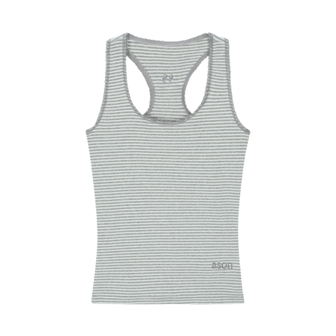(W) 애즈온 리플 스트라이프 슬리브리스 그레이((W) Ason Ripple Stripe Sleeveless Gray) - 1