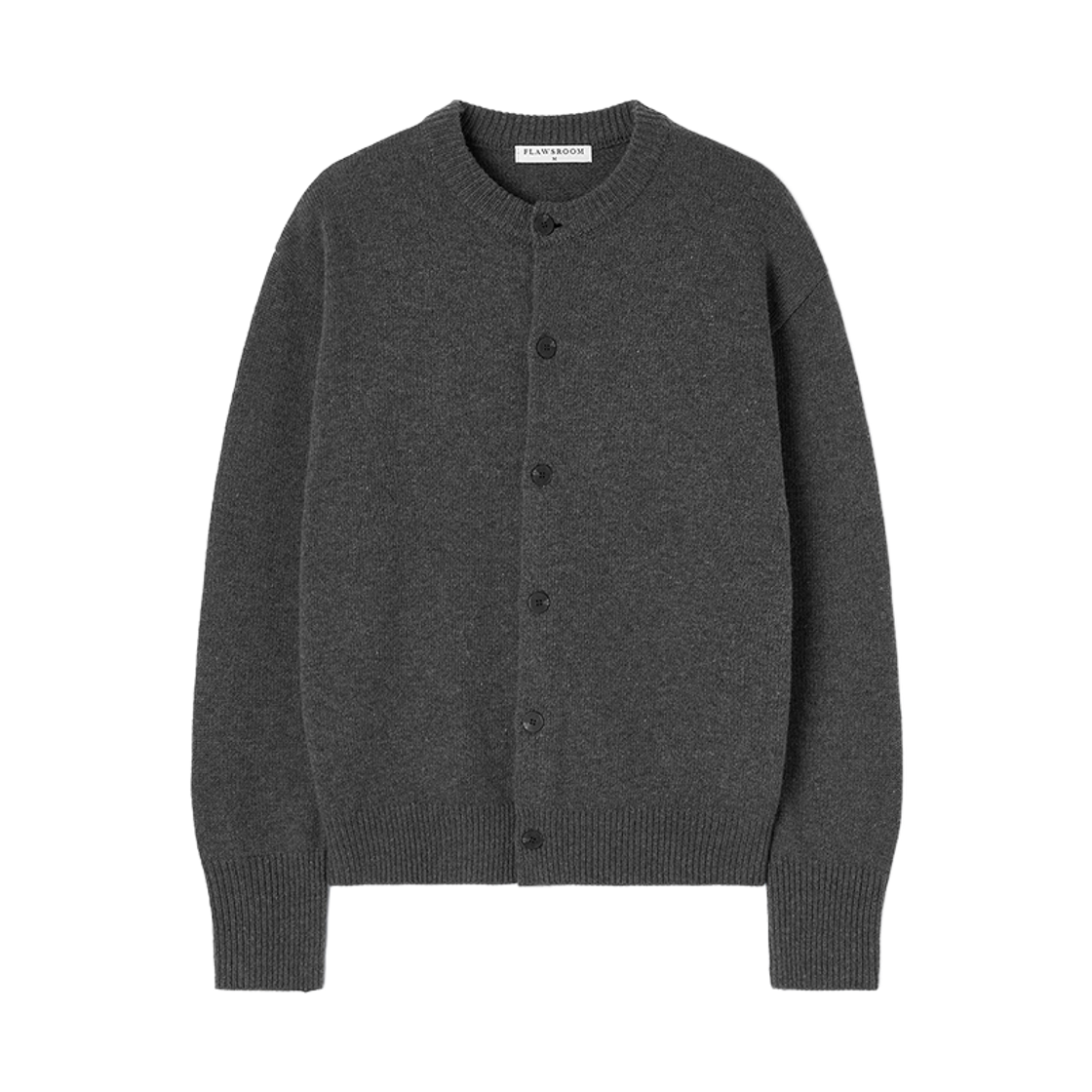 FL2542 Flawsroom Nights Crop Knit Cardigan Charcoal