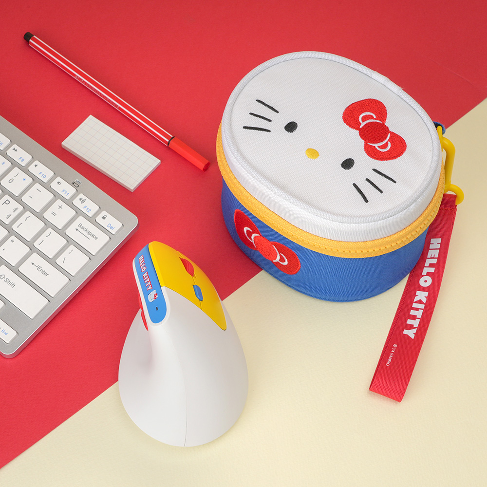 로이체 산리오 인체공학 저소음 버티컬 충전식 무선 마우스 + 파우치 세트(Royche Sanrio Silent Vertical Rechargeable Wireless Mouse + Pouch Set) - 4