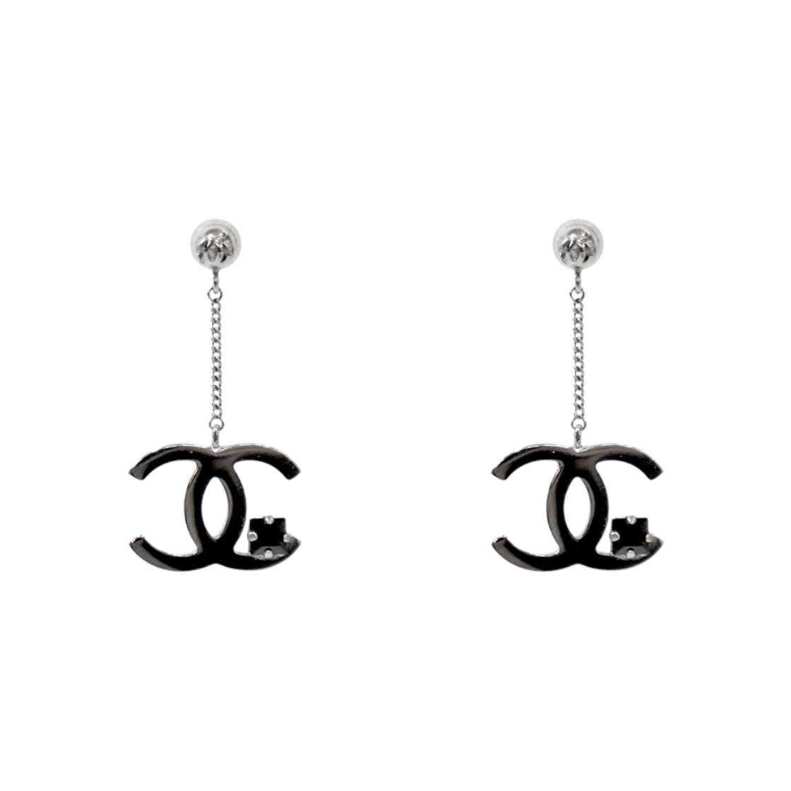샤넬 드롭 CC 실버 귀걸이 C-B57776(Chanel Drop CC Silver Earrings C-B57776)
