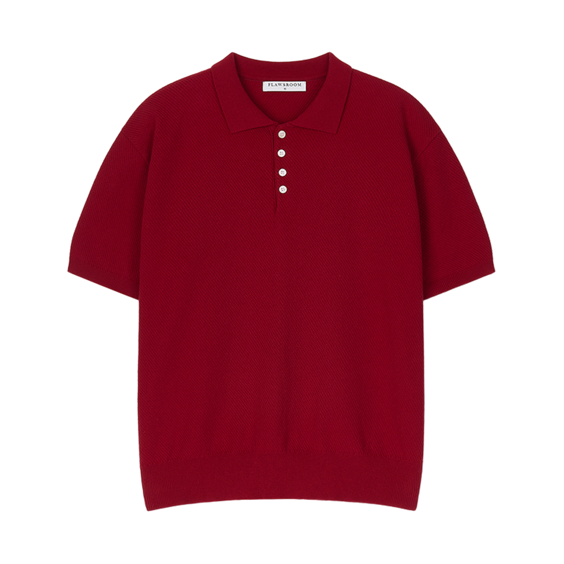 FL2601 Flawsroom Pure Cotton Collar Knit Red