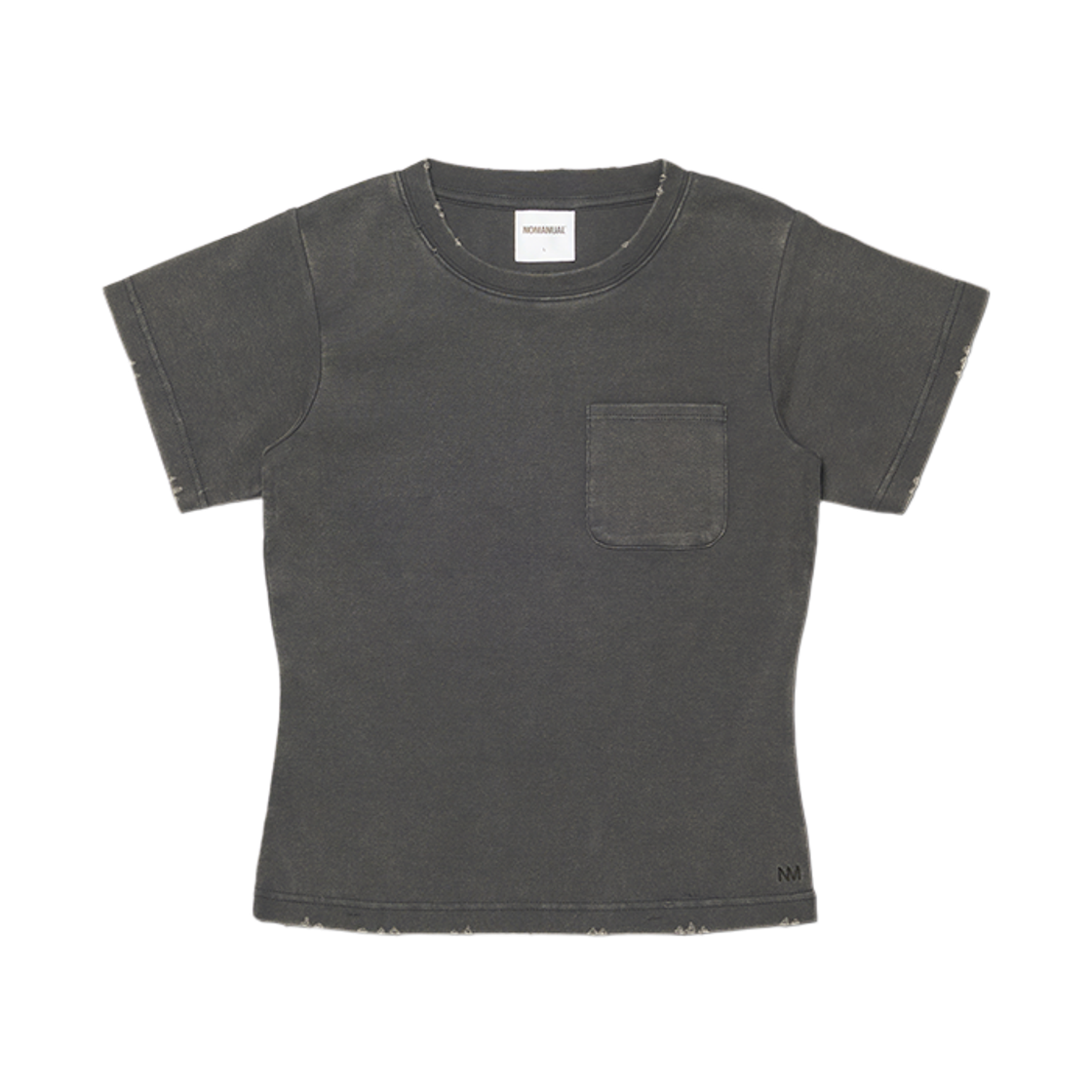 노매뉴얼 우먼 NM 빈티지 티셔츠 워시드 블랙(NOMANUAL (W) NM Vintage T-shirt Washed Black)