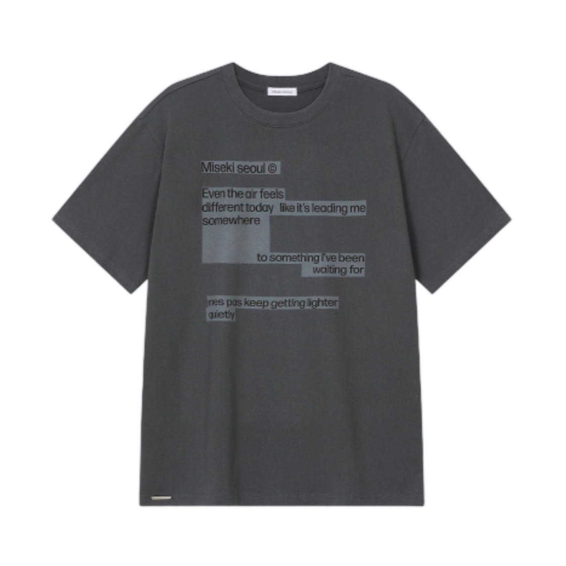 (W) 미세키서울 블록 레터링 숏슬리브 차콜((W) Miseki Seoul Block Lettering Short Sleeve Charcoal)