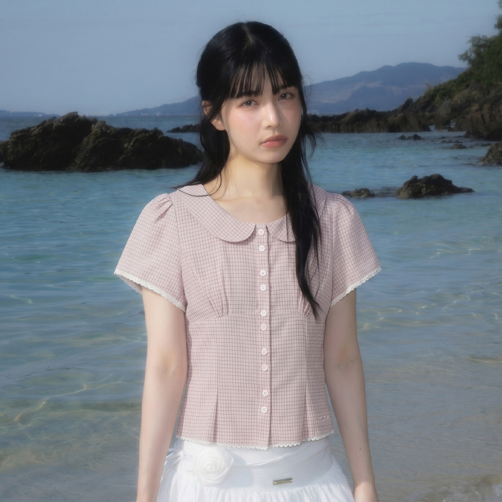 로제프란츠 라운드 카라 반팔 블라우스 네이비(Rosefrantz Round Collar Short Sleeve Blouse [Pink]) - 2