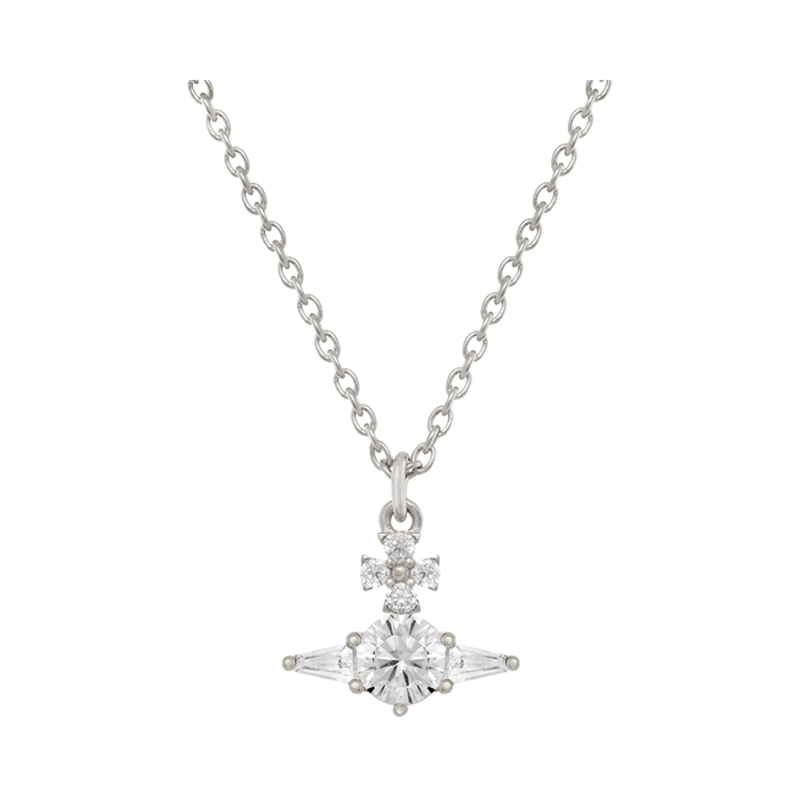 630203H5-01P102 (W) Vivienne Westwood Ofelia Pendant Necklace Platinum White