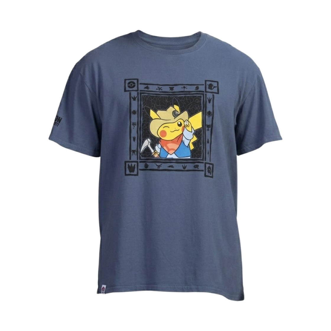 포켓몬 파슬 뮤지엄 굴착기 피카츄 티셔츠 블루(Pokemon Fossil Museum Excavator Pikachu T-Shirt Blue)