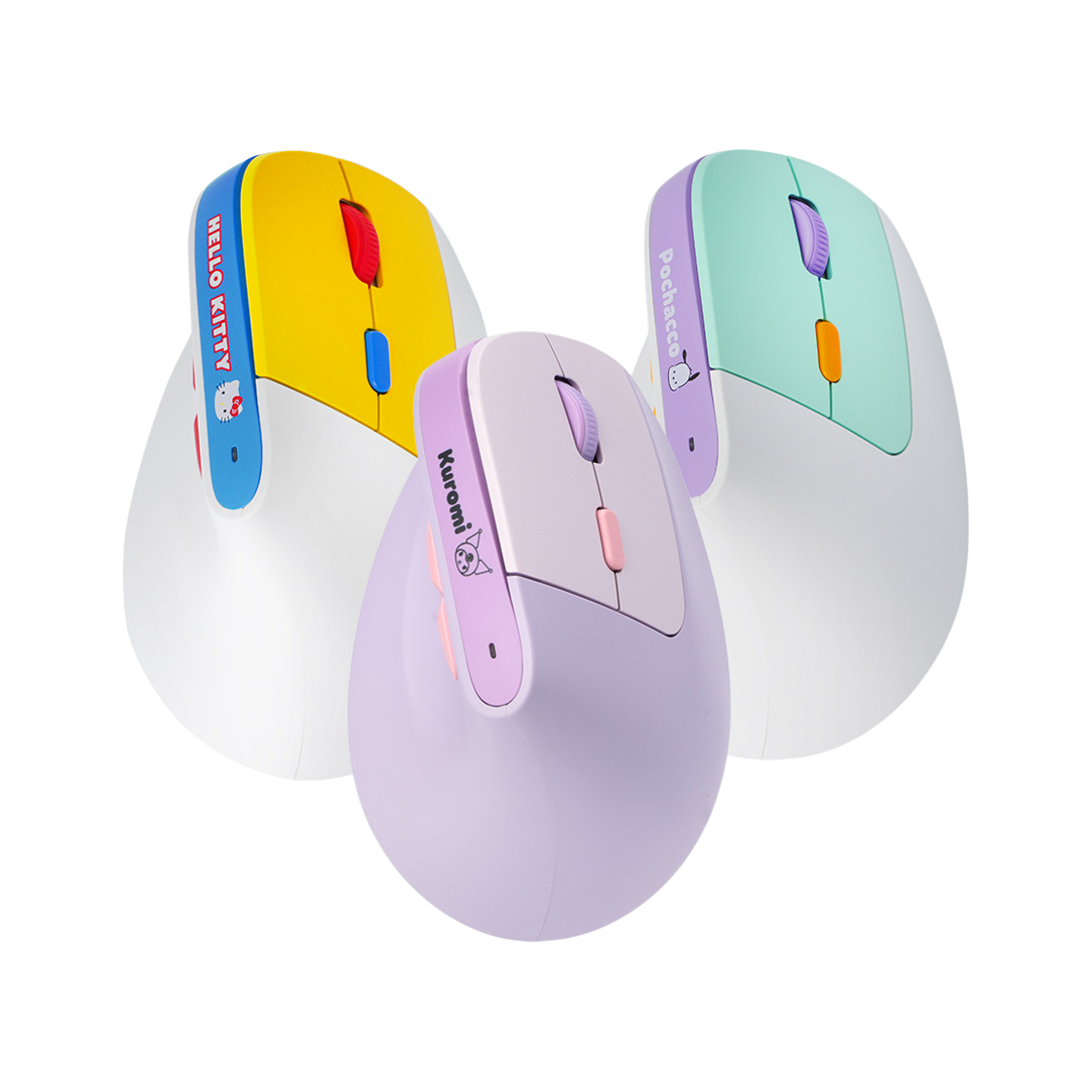 로이체 산리오 인체공학 저소음 버티컬 충전식 무선 마우스 + 파우치 세트(Royche Sanrio Silent Vertical Rechargeable Wireless Mouse + Pouch Set) - 1