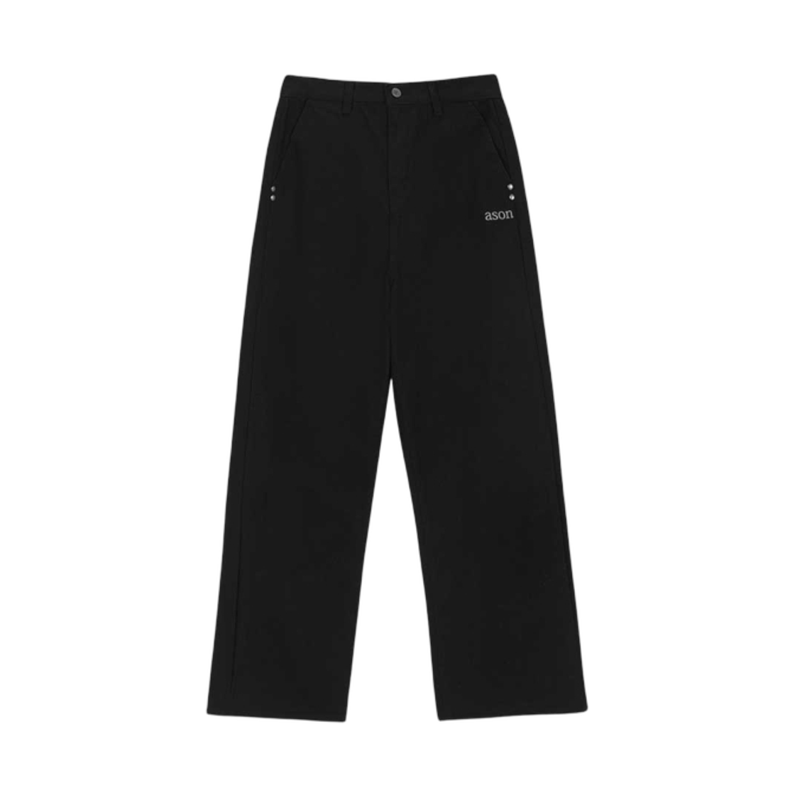 (W) 애즈온 스모그 와이드 팬츠 블랙((W) Ason Smog Wide Pants Black)