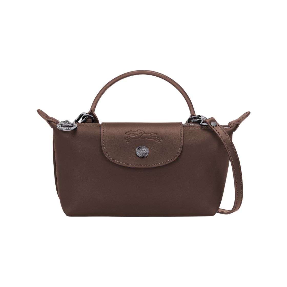 34205987002 Longchamp Le Pliage Xtra XS Leahter Pouch Mocha
