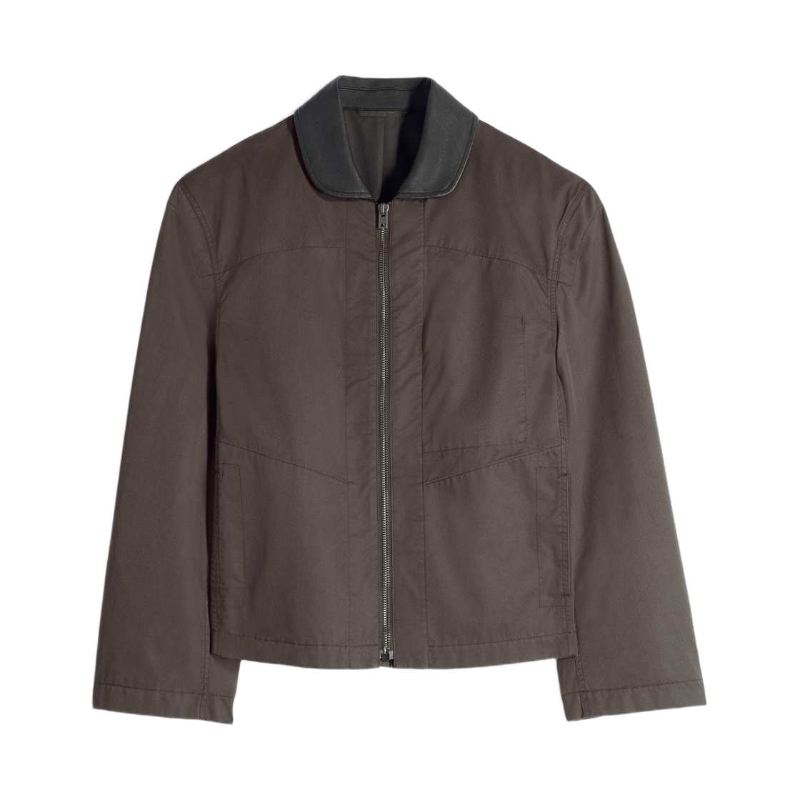 OW1208-LF1531-512 Lemaire Cotton Twill Leather Collar Blouson Ristretto