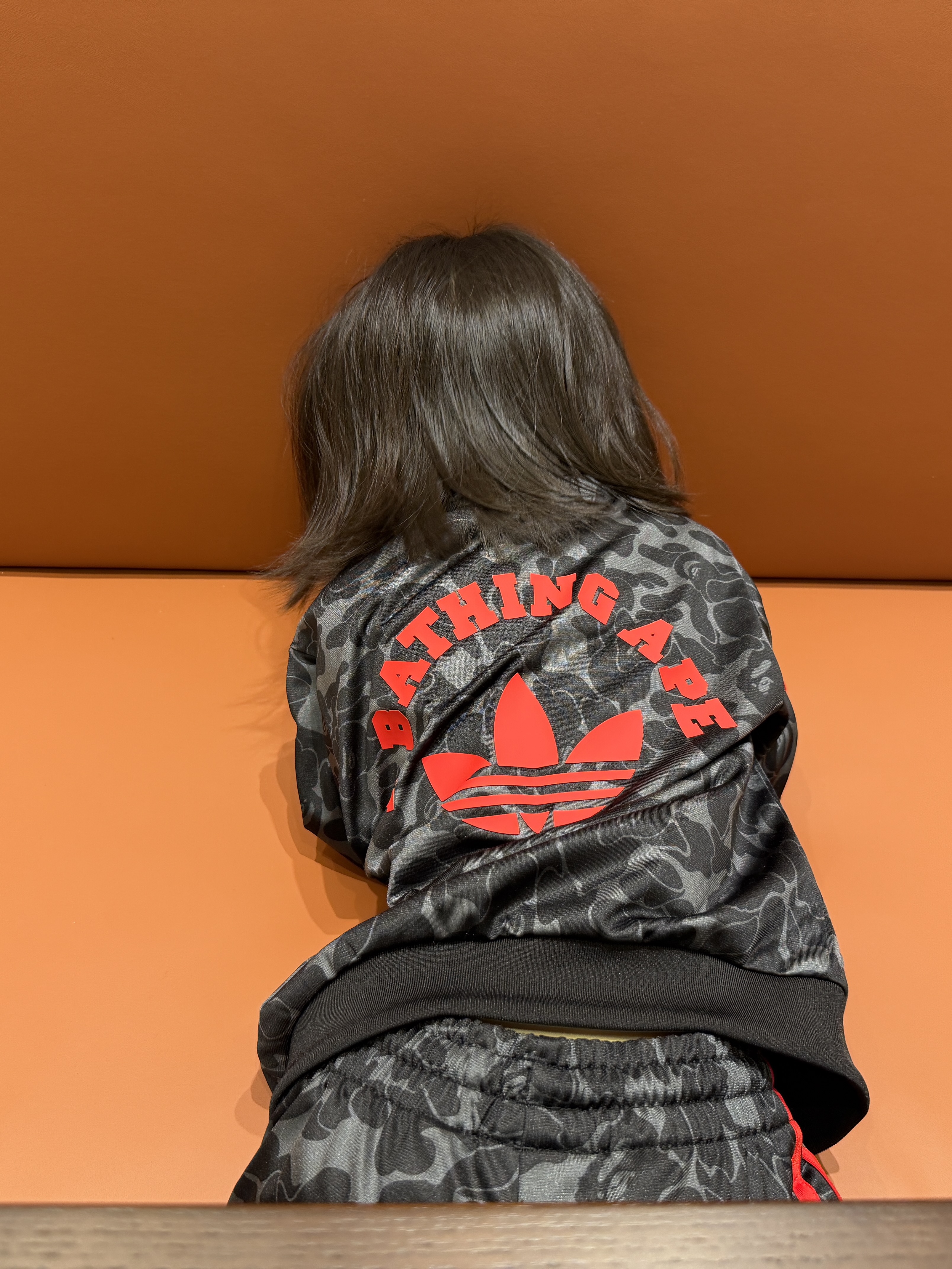 Adidas x BAPE Allover Print Track Top Black - KR Sizing 착용 스타일