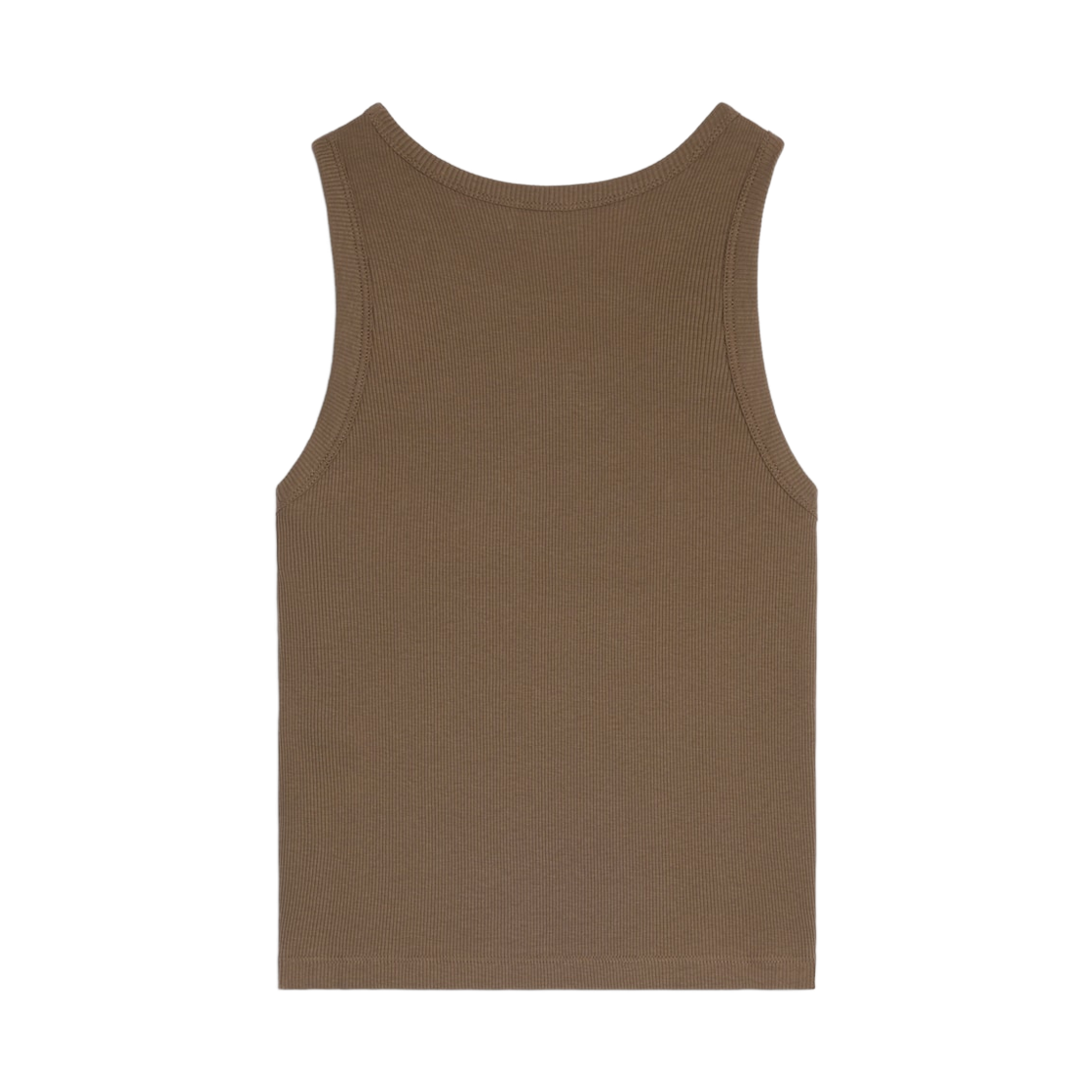 (W) 셀린느 트리옹프 탱크탑 립드 코튼 글레이즈 브라운((W) Celine Triomphe Tank Top in Ribbed Cotton Glaise Brown) - 2