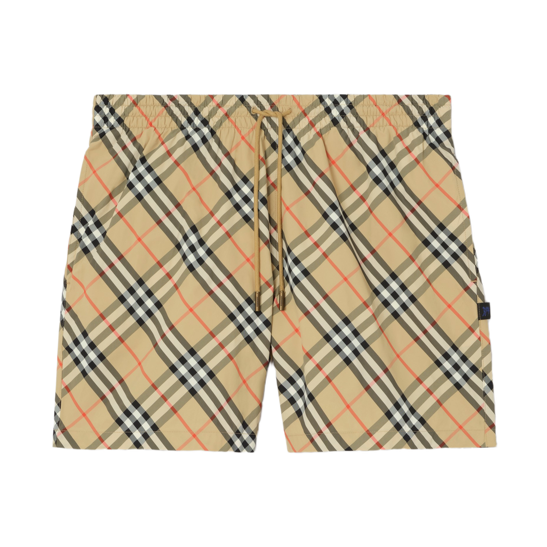 8129613 Burberry Check Swim Shorts Sand Beige