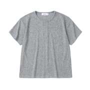 Knitted Henley Neck Crop Knit T-Shirts Grey