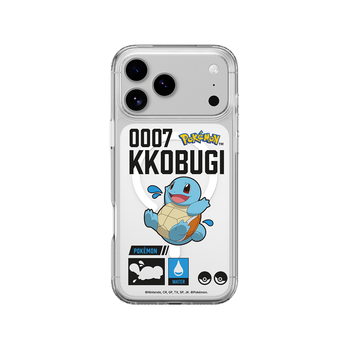 에스엘비에스 포켓몬 꼬부기 인덱스 클리어 마그넷 케이스 for iPhone17 Series(SLBS Pokémon Squirtle Index Clear Magnet Case for iPhone17 Series) - 4