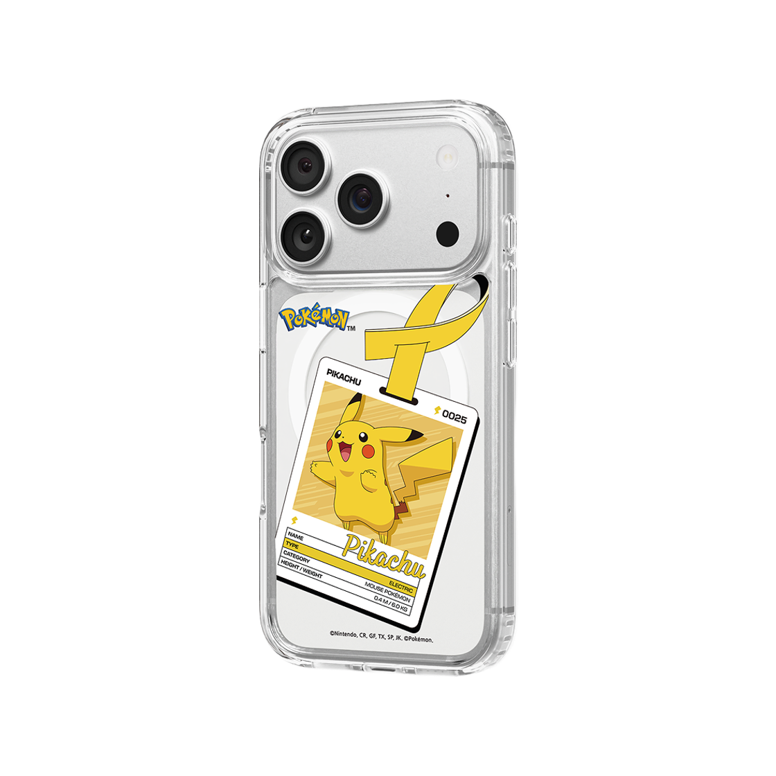 에스엘비에스 포켓몬 피카츄 네임택 클리어 마그넷 케이스 for iPhone17 Series(SLBS Pokémon Pikachu Name tag Clear Magnet Case for iPhone17 Series) - 5