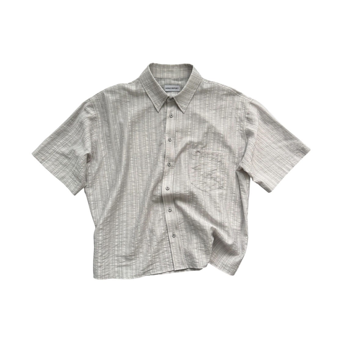 호노 리포트 텍스처 숏 슬리브 셔츠 그레이(Hono Report Textured Short Sleeve Shirt Gray) - 2