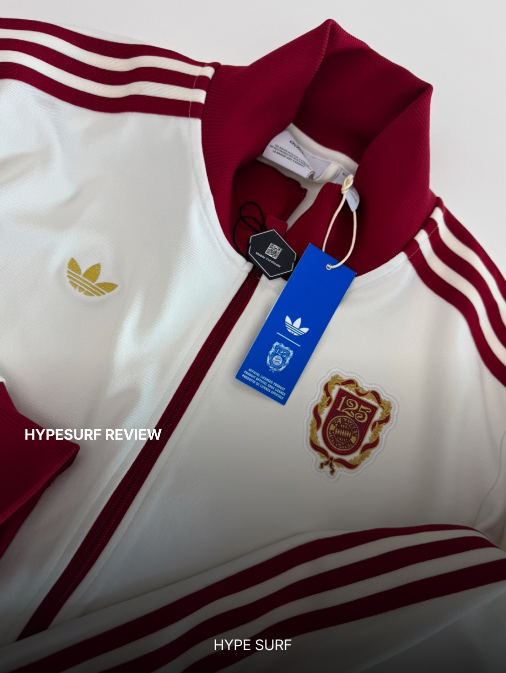 Adidas FC Bayern 125th Anniversary Track Top Off White - KR Sizing 착용 스타일 - 5